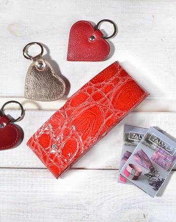 SALVE POLSKA Skórzane etui na okulary CZERWONE  + gratis, Salve Polska