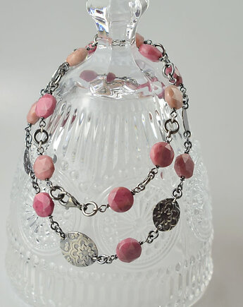 Elnora - srebrny naszyjnik z rodonitem, Sunflower Kornelia Kubinowska