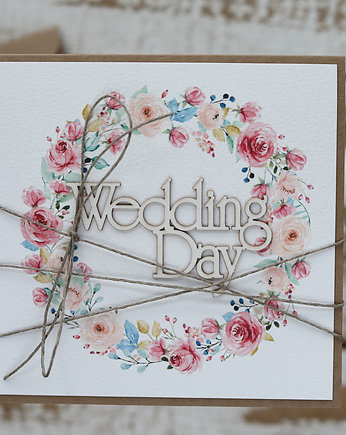 Stylowa kartka ślubna z kopertą Wedding Day, sorte