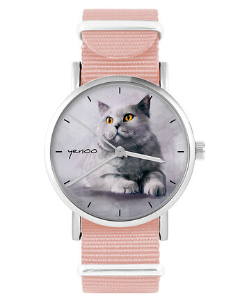 Zegarek - Kot brytyjski - brzoskwiniowy róż, yenoo