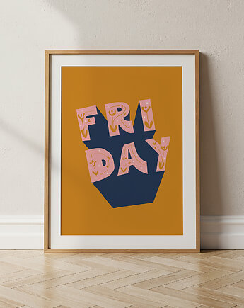 "Friday" plakat typograficzny, holi craft