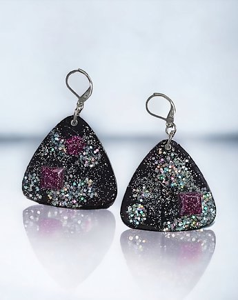 UNIKATOWE  kolczyki z żywicy : kolekcja QUEEN OF THE NIGHT ii, kaktusia