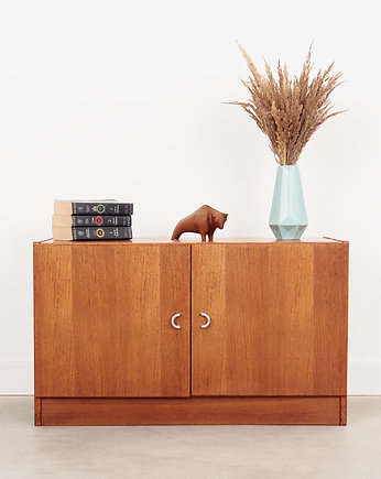 Szafka tekowa, duński design, lata 70, producent: Denka, Przetwory design