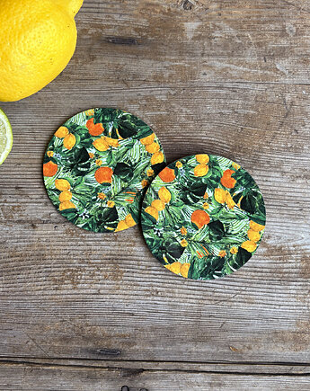 Podkładki pod kubek- Cytrusy- Owoce- Monstera- Ilustracja, BOSKE