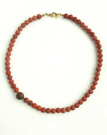 Agat z druzą i jaspis królewski Naszyjnik z detalem, galeria nuit