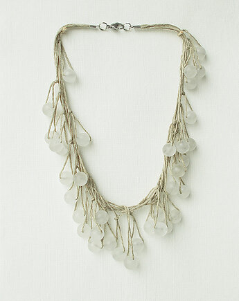 Szara biel Naszyjnik lniany, galeria nuit