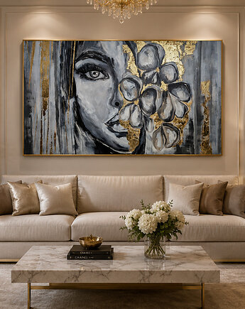 Obraz do salonu abstrakcja Kobieta 100x170 cm Duży obraz XXL, Diana Abstract Art