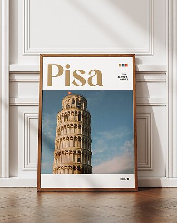 Minimalistyczny plakat Piza Włochy, DAPIDOKA