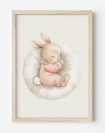 Plakat Na Ścianę Dla Dziewczynki Różowe króliczki nr. 8, Dekoracjan