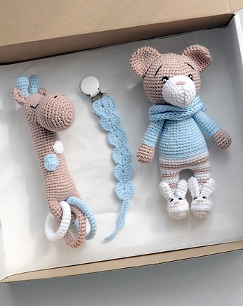 Zestaw prezentowy  - beż/błękit, Lollipop