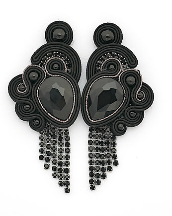 czarne kolczyki soutache, Cardioceras