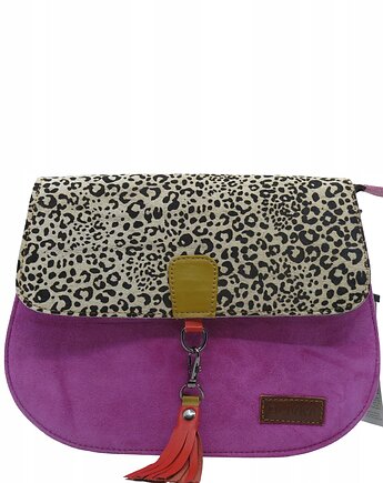 Torebka damska klasyczna zamszowa odpinany wymienny chwost brelok OLIVKA, Olivka Warsaw