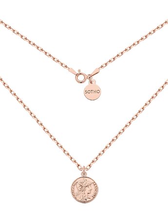 Masywny łańcuszek z monetą z różowego złota, SOTHO