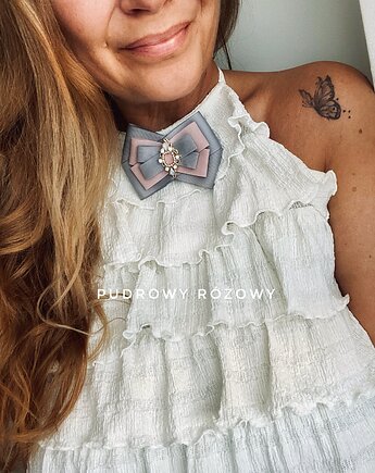 Unikatowa zamszowa kolekcja z Kryształkiem NEW, Pudrowy Różowy