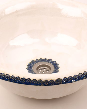 UM28 Umywalka ludowy folk, umywalka z koronkami, Dekornia