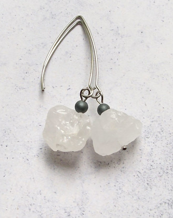 UNIKATOWE kolczyki ::  kryształ górski, kaktusia