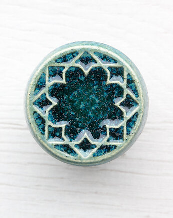 Gałka do mebli zielono-niebieska, wz.3, pracowniazona