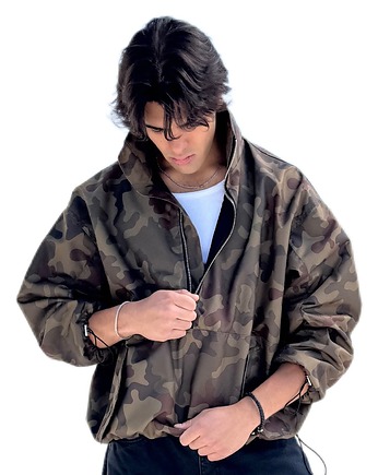 Wiatrówka looseZip oversize camo męska, REST Factory