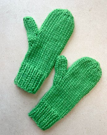 Zimowe wełniane rękawiczki Buran zielone, Made by Jaga