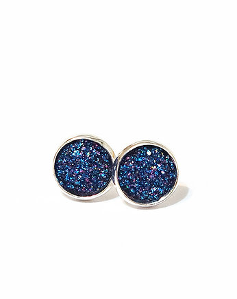 Kolczyki mini - Druzy granat - sztyfty, yenoo