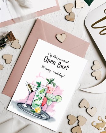 Open Bar - kartka z życzeniami na ślub, Design Your Wedding
