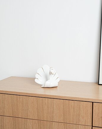 Porcelanowa figurka paw, włoski design, lata 70, produkcja: Włochy, Przetwory design