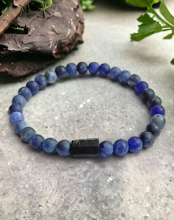 Damska : sodalit & turmalin : ochronne bransoletki, kaktusia