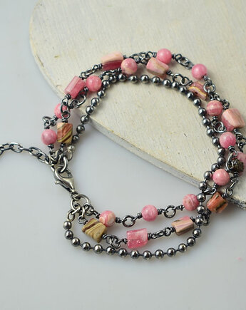 Rodochrozyt w srebrze - bransoletka, Sunflower Kornelia Kubinowska