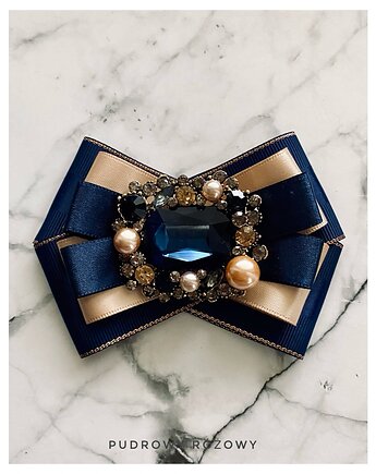 Brosza z ozdobą w stylu glamour Kryształ z perłami NEW, Pudrowy Różowy