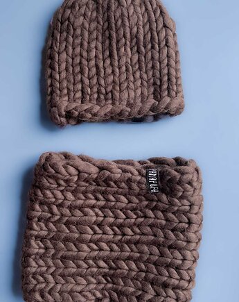 Zestaw czapka i Komin 100% merino, OSOBY - Prezent dla Chłopaka