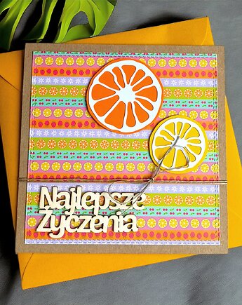 Najlepsze życzenia : cytrusy: owocowa kartka, kaktusia