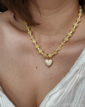 Naszyjnik Jadeit masełkowy, Chmolowska Jewellery