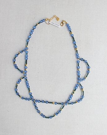 Naszyjnik kołnierzyk niebieski granatowy, m2k studio