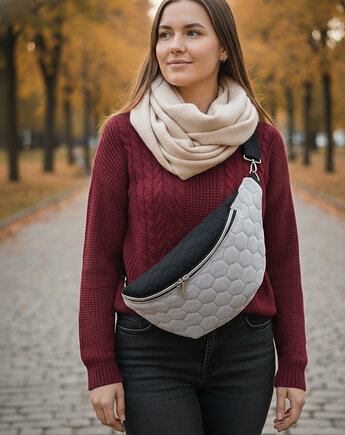 Duża nerka welurowa  pikowana NS05xxl-001, Pracownia25