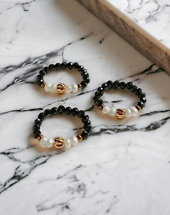 Pierścionek : turmalin, perły, kaktusia