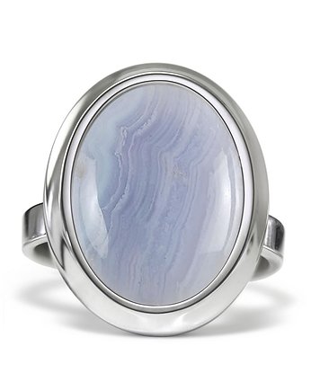 Stone - Srebrny pierścionek z  agatem koronkowym, Kuźnia Srebra