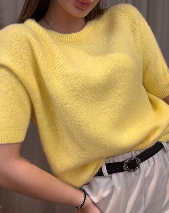 Sweter alpaka krótki rękaw, SOLO moda