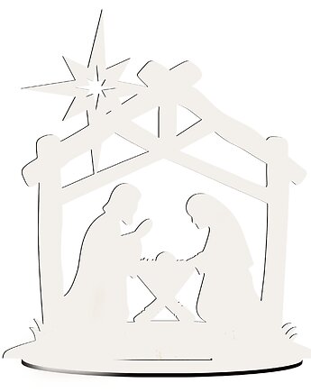 Świąteczne Figurki BIAŁE Dekoracje na Stół Świąteczny ZESTAW 10SZT Dekory, smxdsgn