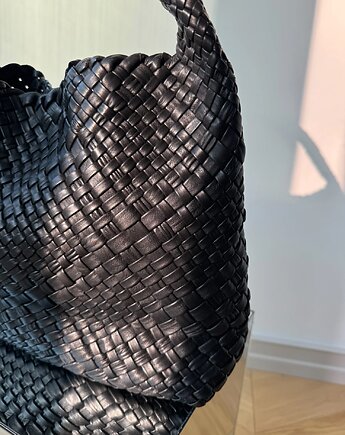 Torba Handcrafted medium black skóra naturalna, Patchouli