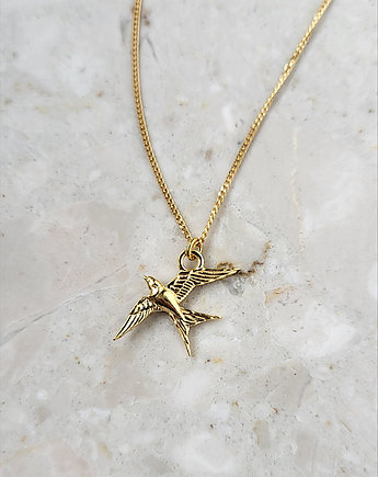 JASKÓŁKA II- naszyjnik srebro złocone, ISSI Jewelry