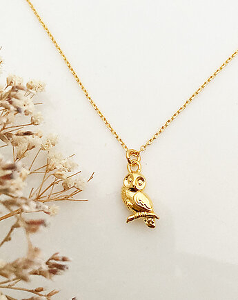 Naszyjnik z sową, złota sowa, Anemon Atelier