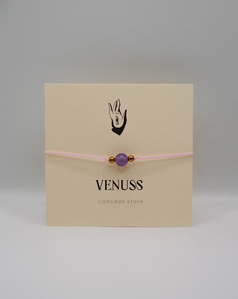 AMETYST + hematyty  bransoletka na różowym sznurku dla dziewczynki, VENUSS concept store