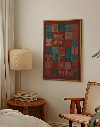 Plakat świąteczny VINTAGE RED, Anna Szondelmajer