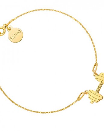 Złota bransoletka sztanga I CAN BE STRONGER, SOTHO