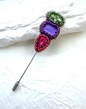 Broszka szpilka z kryształami , Biżuteria Beatrice