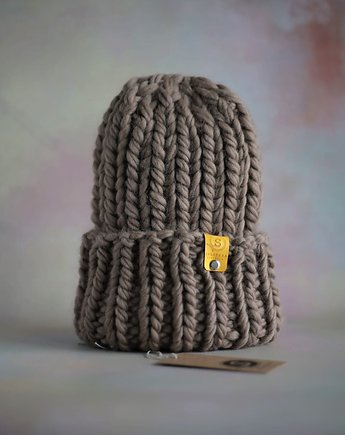Wełniana czapka zimowa peruvian WOOLY toffi, sploteka