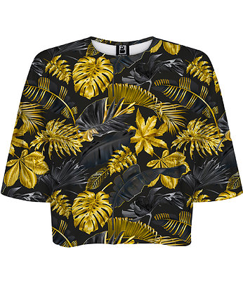 DR.CROW T-shirt Krótki CROP Liście, DrCrow