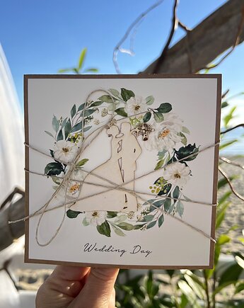 Kartka ślubna Wedding Day handmade wedding card życzenia ślubne po angielsku, sorte