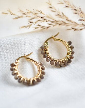 Kolczyki koła - otulone labradorytem, Art Vision