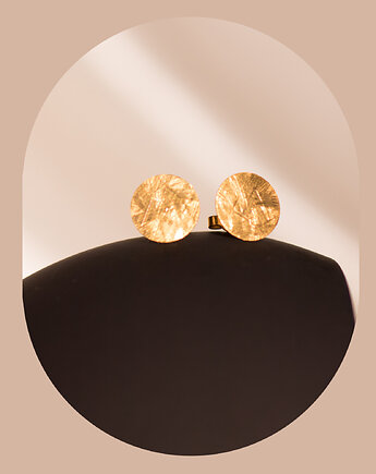 Małe kolczyki złote skrzące się koła - celebrytki - sztyfty, Fox and Jewelry